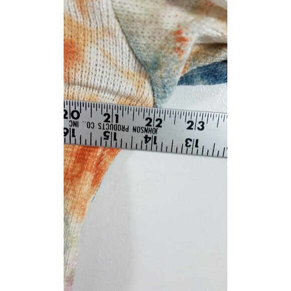 June & Hudson Blue Orange Tie Dye Cropped Lightweight Sweater size L - Picture 8 of 11